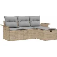 Syfax Gartensofa-set 4 stk. Poly Rattan