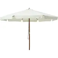 The Living Store Sonnenschirm mit Holzmast 330 cm Sandweiß