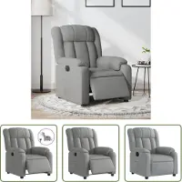 The Living Store Relaxsessel Elektrisch Hellgrau Stoff