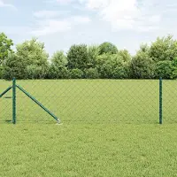 Syfax Zaunpfosten Grün 10 x 0,8 m (40 x 40 mm Gitter) Stahl und PVC