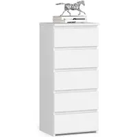 Akord Elegante weiße Kommode 40 cm mit 5 Schubladen für praktische Aufbewahrung