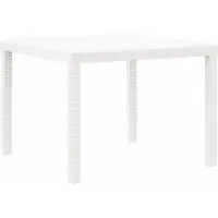 Syfax Gartentisch Weiß 100 x 100 x 73 cm Poly-Rattan