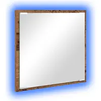 Syfax LED-Badezimmerspiegel Altholz 40 x 37 x 8.5 cm Holzwerkstoff