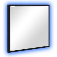 Syfax LED-Badezimmerspiegel Schwarz Eichen-Optik 40 x 37 x 8.5 cm