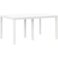 Syfax Gartentisch Weiß 150 x 100 x 73 cm Poly-Rattan