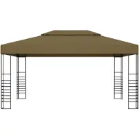 Syfax Belüfteter Gartenpavillon Taupe 3x4 m mit Stahlgestell und 180 g/m² Stoffgewicht