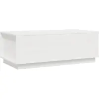 Syfax Couchtisch Weiß 100x50x35 cm Massivholz Kiefer
