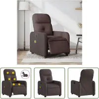 The Living Store Massagesessel Elektrisch Dunkelbraun Stoff
