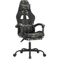 vidaXL Gaming-Stuhl mit Fußstütze Schwarz und Tarnfarben Kunstleder