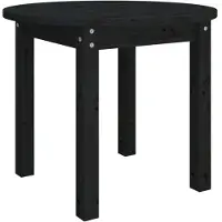 Syfax Couchtisch Schwarz Ø 55x45 cm Massivholz Kiefer