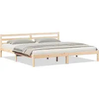 Syfax Bettrahmen Braun 215,5 x 185,5 x 69,5 cm Massivholz Kiefer