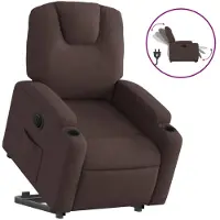 Syfax Relaxsessel mit Aufstehhilfe Elektrisch Dunkelbraun Stoff