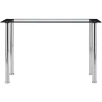 Syfax Esstisch Schwarz und Transparent 120 x 60 x 75 cm Hartglas