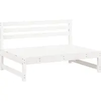 Syfax Garten-Mittelsofa Weiß 120x80 cm Massivholz Kiefer
