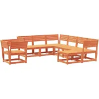 Syfax 8-tlg. Garten-Lounge-Set Wachsbraun Massivholz Kiefer