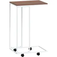 Syfax Beistelltisch mit Rollen Weiß 40x30x63,5 cm Holzwerkstoff