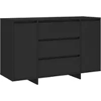 Syfax Sideboard mit 3 Schubladen Schwarz 120x41x75 cm Holzwerkstoff