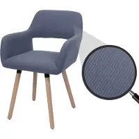 Mendler Esszimmerstuhl HWC-A50 II, Stuhl Küchenstuhl Polsterstuhl, Holz Stoff/Textil Cord (400g/m²) dunkelgrau