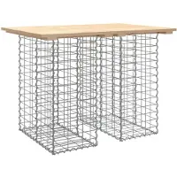 Syfax Gartentisch aus Gabionen 100x70x72 cm Massivholz Kiefer