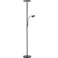 JUST LIGHT LED-Stehleuchte Hans mit Leselampe, rund, schwarz