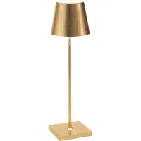 Zafferano Poldina Pro Gold Leaf LED-Tischleuchte, wiederaufladbar und dimmbar mit einer Akkulaufzeit von bis zu 12 Stunden