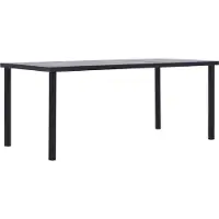 Syfax Esstisch Schwarz und Betongrau 200 x 100 x 75 cm MDF