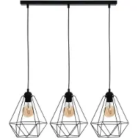 Milagro Pendelleuchte BASKET SCHWARZ 3xE27 Metallkäfig