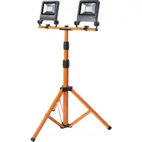 Osram LED Arbeitsleuchte Tripod, 60W, 4000K kaltweiß, 5400 lm, Swiss Plug, IP65, Stativ 1,8m, 2 Köpfe