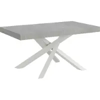 Itamoby Volantis Ausziehtisch 200/460x90 cm, Beine Beton weiß