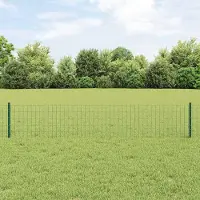 Syfax Euro-Zaun mit Pfosten 10 x 0,4 m PVC-beschichteter Stahl Grün