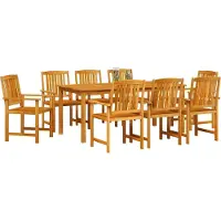 Syfax Garten Essgruppe 9 stk. Braun Massivholz Akazie