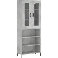 Syfax Highboard Betongrau 69,5x34x180 cm Holzwerkstoff