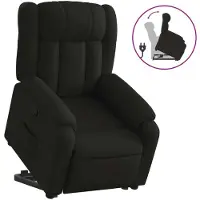 Syfax Relaxsessel mit Aufstehhilfe Schwarz Stoff