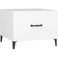 Syfax Couchtisch mit Metallbeinen Weiß 50x50x40 cm