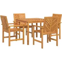Syfax Garten Essgruppe 5 Stk. Braun Massivholz Akazie