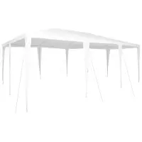 Syfax Party-Zelt Weiß 600 x 400 x 266 cm Polyethylen und Stahl