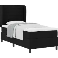 Syfax Boxspringbett mit Matratze Schwarz 100 x 200 cm Stoff