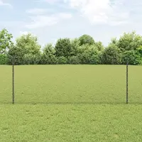 Syfax Sechseckzaun mit Pfosten 10 x 1 m PVC-beschichteter Stahl Grau