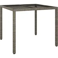 Syfax Gartentisch Grau 90 x 90 x 75 cm Poly-Rattan
