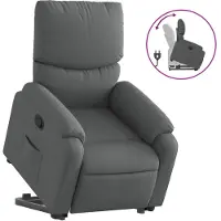Syfax Relaxsessel mit Aufstehhilfe Dunkelgrau Stoff