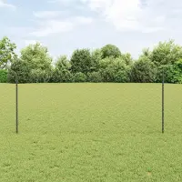 Syfax Sechseckzaun mit Pfosten 10 x 1 m PVC-beschichteter Stahl Grau