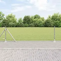 Syfax Sechseckzaun mit Betonsockel 25 x 0,6 m Verzinkter Stahl Silber