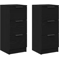 Syfax Sideboard 2 pcs Schwarz Eichen-Optik 30 x 30 x 70 cm
