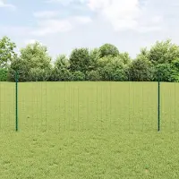 Syfax Euro-Zaun mit Pfosten 25 x 1 m PVC-beschichteter Stahl Grün