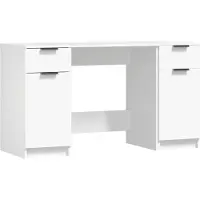 Syfax Schreibtisch mit Beistellschrank Weiß Holzwerkstoff