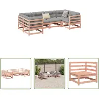 The Living Store 6-tlg. Garten-Sofagarnitur Massivholz Douglasie