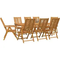 Syfax Garten Essgruppe 9 Stk. Braun Massivholz Akazie