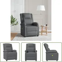 The Living Store Massagesessel Anthrazit Kunstleder