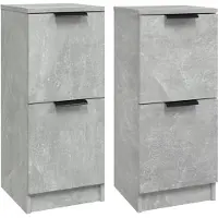 Syfax Sideboards 2 Stk. Betongrau 30x30x70 cm Holzwerkstoff