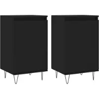 Syfax Sideboards 2 Stk. Schwarz 40x35x70 cm Holzwerkstoff